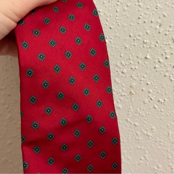 Christian Dior Vintage Italian Silk Red Tie - Picture 7 of 9